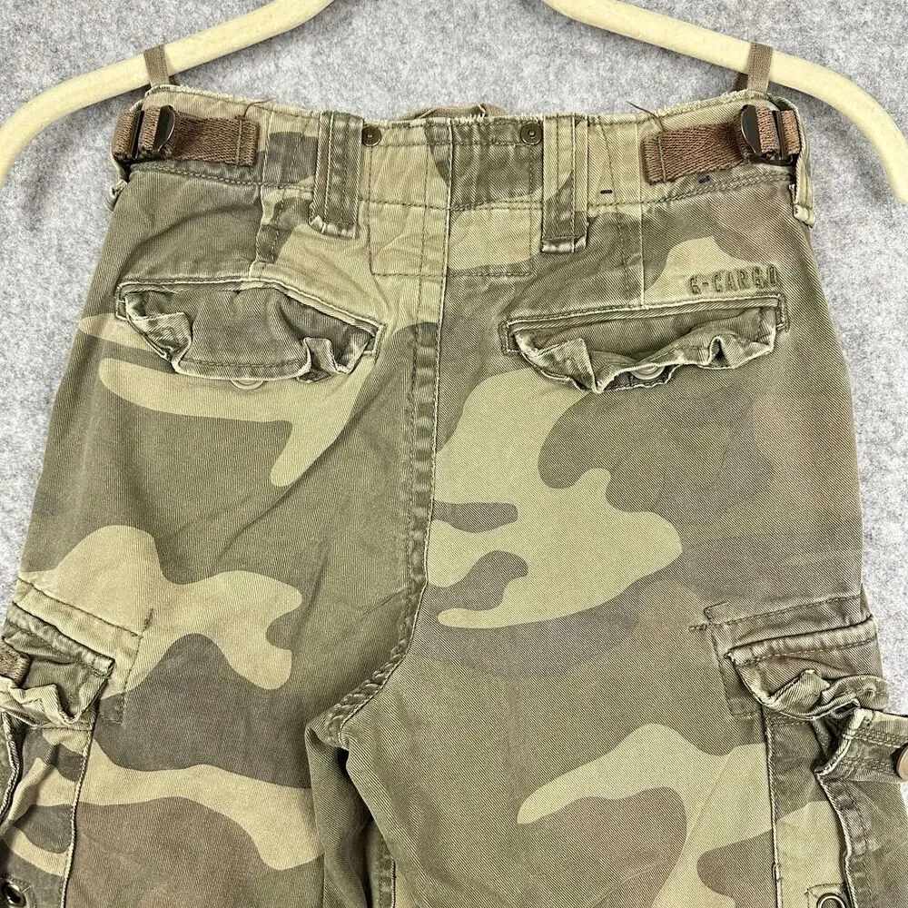 Vintage Gap Camo Cargo Pants Kids Boys Sz 7R Relaxed Straight Adjustable Waist*